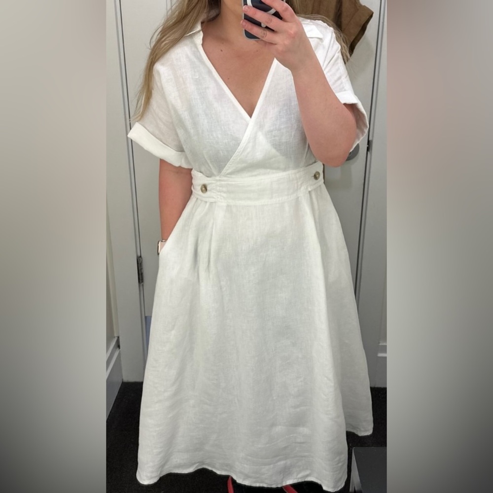White linen Banana Republic Dress NWT